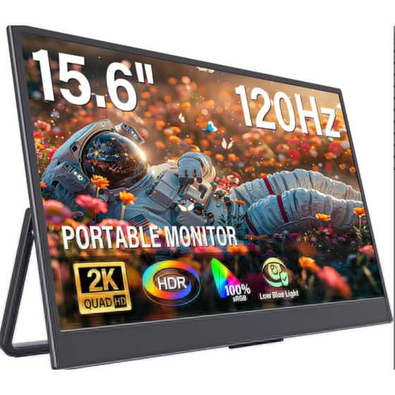 15.6" Portable Monitor 60Hz Touchscreen 1080P 10-Point Touch Screen Monitor Portable with Protective Sleeve Built-in Stand, 1200:1 HDMI USB C Travel Monitors for Laptop, PC, Phone(pro)